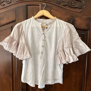 Rebecca Taylor La Vie Ruffle Sleeve Top
